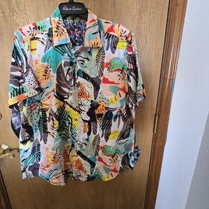 Robert Graham Multicolor Tropical Print Men's Shirt